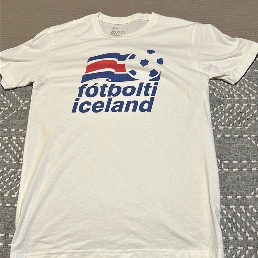 White Iceland Football Graphic Tee